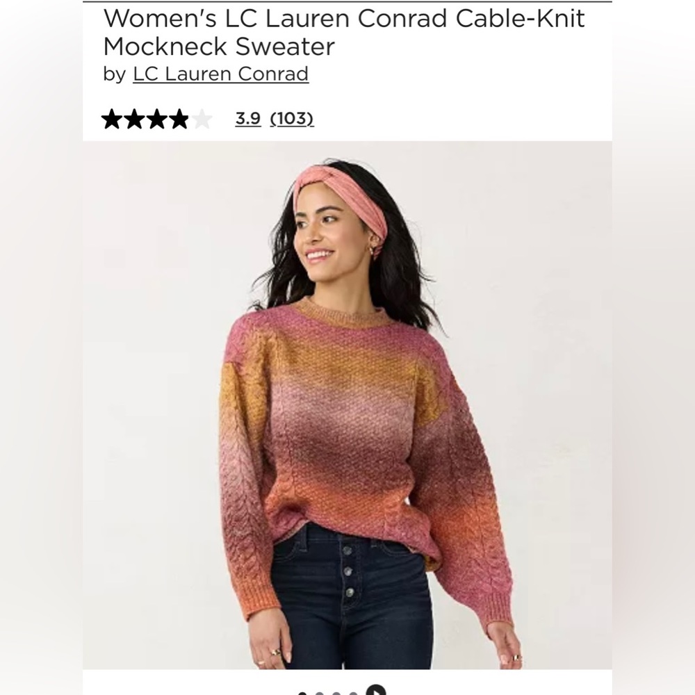 Women's LC Lauren Conrad Cable-Knit Mockneck Sweater